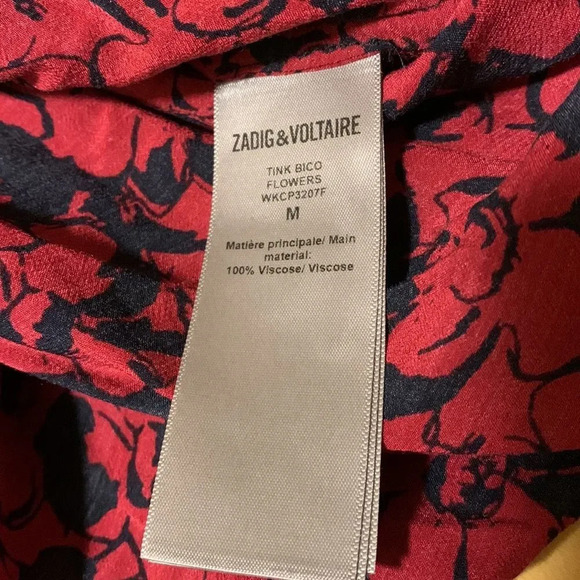 ZADIG‎ & VOLTAIRE Tink Bico Flowers Blouse in Bordeaux - Picture 11 of 13